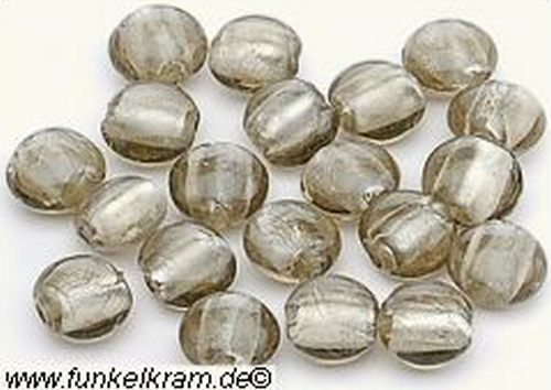 Silverfoil Münzen 12 mm grau www.funkelkram.de