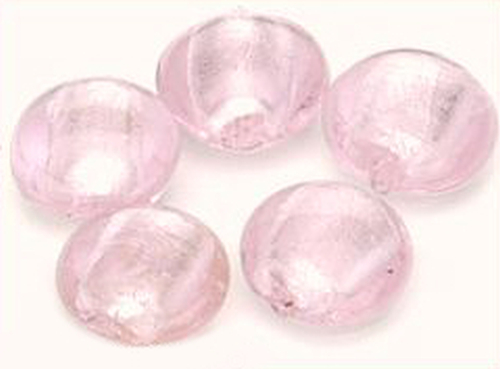 Silverfoil Münzen 20 mm rosa www.funkelkram.de